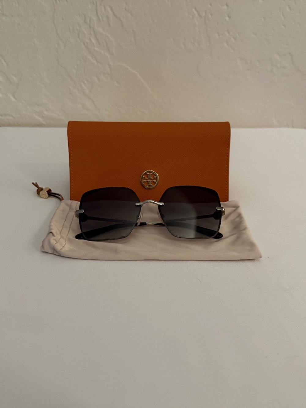 Tory Burch Oversized Square Gradient Sunglasses with Case